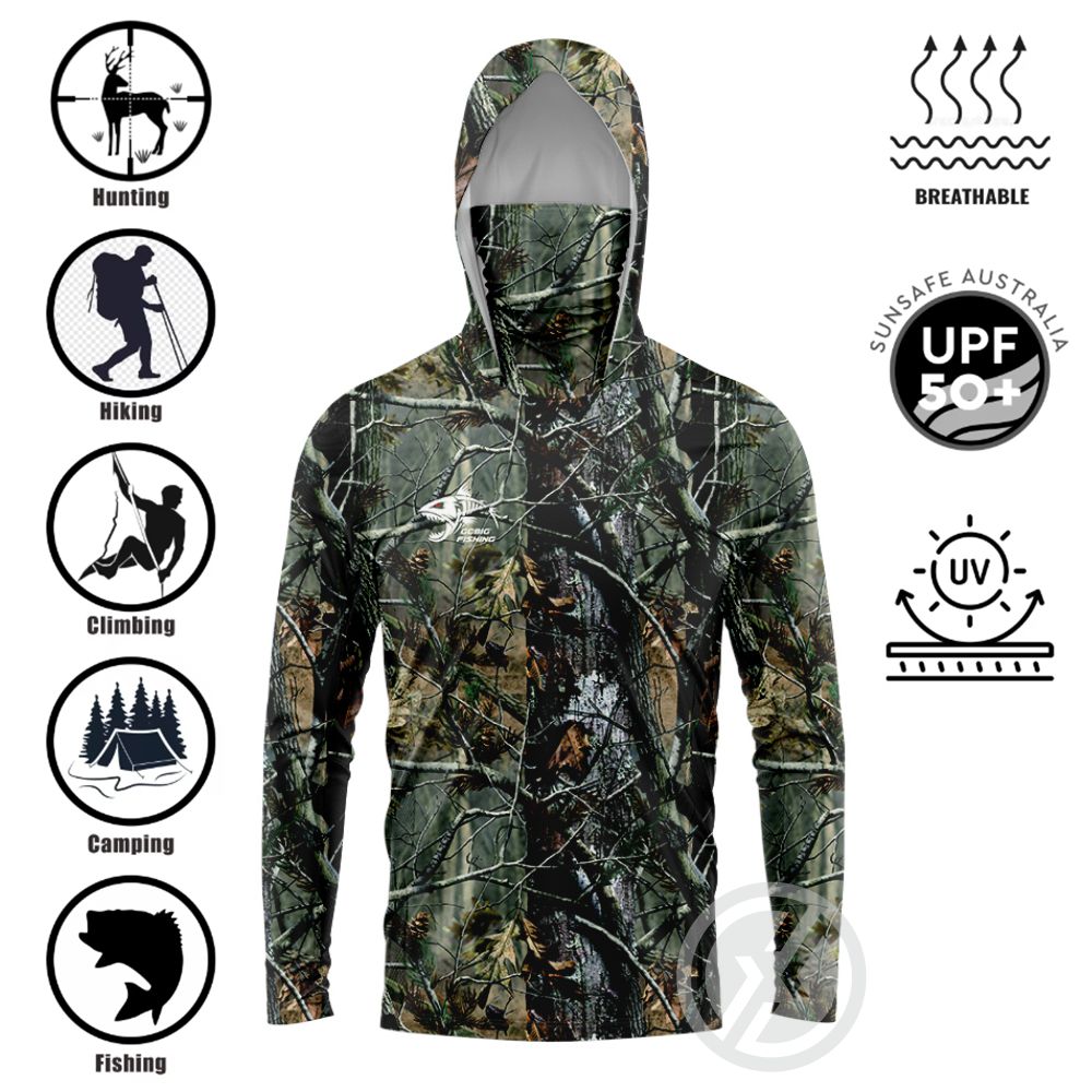 UPF50+ Hooded Fishing Shirt Bu - Fishing Shirt Uv Protection 评论和价格