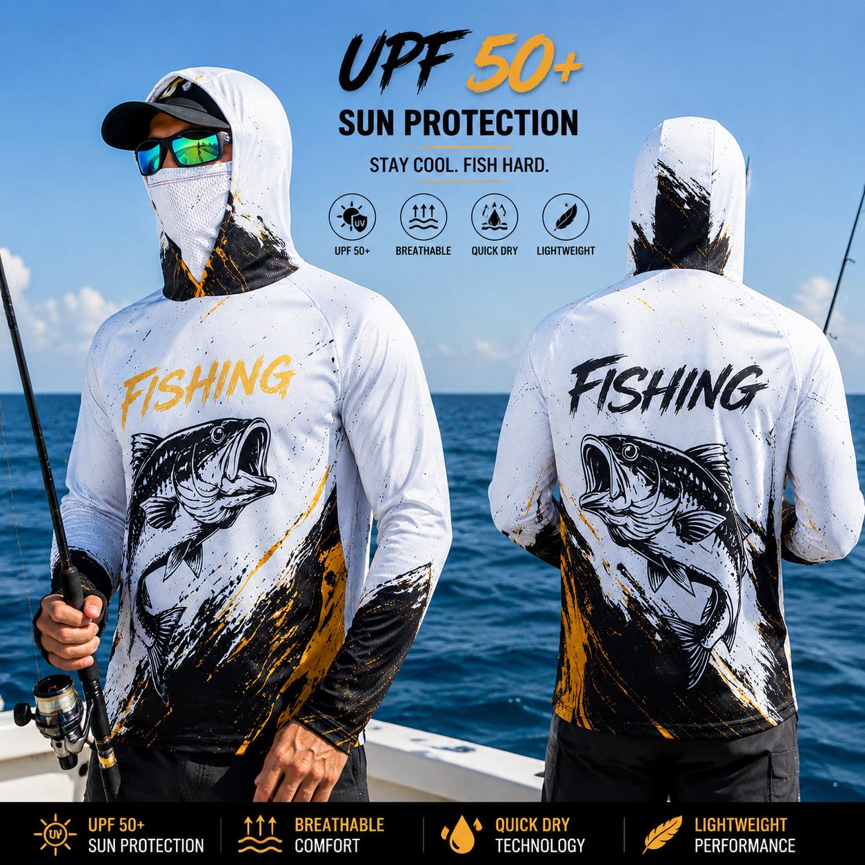 Quick Dry Breathable Men Fishi - Fishing Hoodie 评论和价格